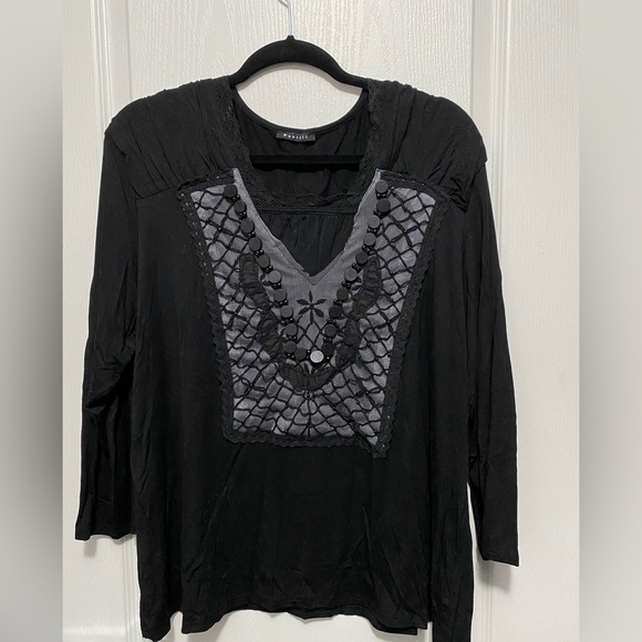 Panitti bohemian black shirt size 1X - Picture 1 of 2